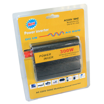 Power Inverter ที่แปลงไฟรถเป็นไฟบ้าน เครื่องอินเวอร์เตอร์แปลงไฟ 12V DC เป็น 220V AC ขนาด 300 W (สีดำ)