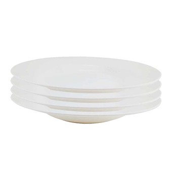 TOP ท็อป จานลึก 9 นิ้ว P91 สีครีม ABS - แพ็ค 4 ใบ