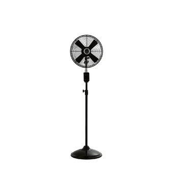 Bungalow Stand Fan 12" 3 Speed (Matte Black Grill / Black Base)"