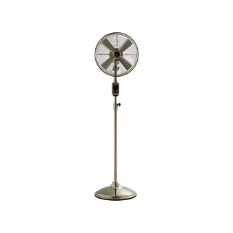 Bungalow Stand Fan 12&quot; 3 Speed (Nickel Grill / Nickel Base)&quot;