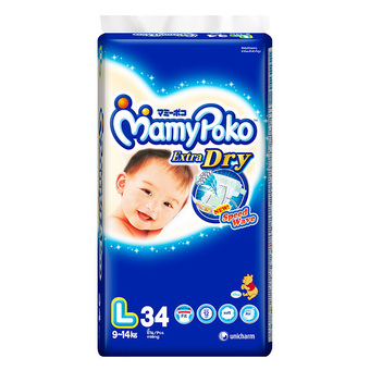 Mamy Poko ผ้าอ้อมเด็ก ไซส์ L 34 ชิ้น