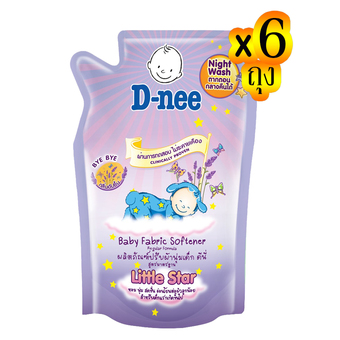 D-NEE ดีนี่ น้ำยาปรับผ้านุ่ม - ถุงเติม 600 มล. - สีม่วง (แพ็ค 6 ถุง)