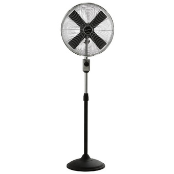 Bungalow Stand Fan 16&quot; 3 Speed (Chrome Grill / Black Blade / Chrome Base)&quot;