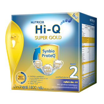 Hi-Q ไฮคิว นมผง ซูเปอร์โกลด์ 2 SYNBIO PROTEQ รสจืด 1800 กรัม