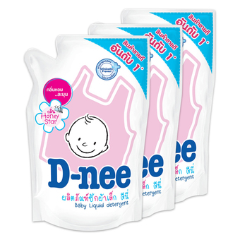 D-NEE ดีนี่ น้ำยาซักผ้าเด็ก - ถุงเติม 600 มล. - สีชมพู (แพ็ค 3 ถุง)
