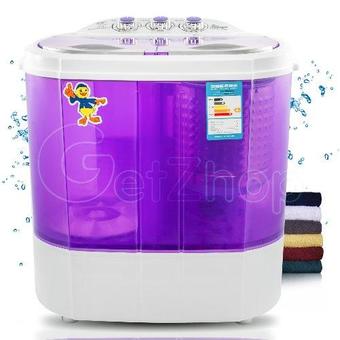 GetZhop เครื่องซักผ้าฝาบน Washing Machine แบบ 2 ถัง ขนาด 4 Kg. รุ่น XPB40-1288S - (สีม่วง)