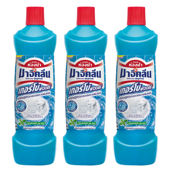 MAGICLEAN มาจิคคลีน น้ำยาทำความสะอาดห้องน้ำ เทอร์โบพาวเวอร์ สีฟ้า ขวด 425 มล. (แพ็ค 3 ขวด)