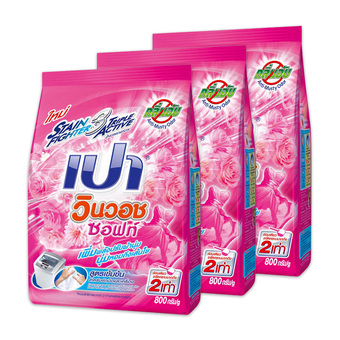 PAO เปา ผงซักฟอก วินวอช ซอฟท์ 800 กรัม (แพ็ค 3 ถุง)