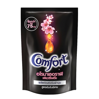COMFORT น้ำยาปรับผ้านุ่มอโรมาเธอราพีเพียวริไฟอิ้ง สีดำ ถุงเติม 1500 มล.
