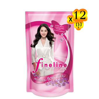 FINELINE ไฟน์ไลน์ น้ำยารีดผ้าเรียบ ถุงเติม 550 มล. สีชมพู (ทั้งหมด 12 ถุง)