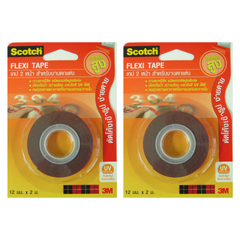 3M เทป 2 หน้าชนิดบาง12 มม.X2 ม.(2 แพ็ค)