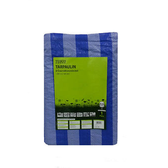 Tesco ผ้าใบ 4 x 6 หลา - สีฟ้า/ขาว