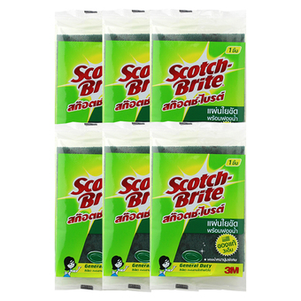 3M Scotch-Brite ฟองน้ำใยขัด 3X4 นิ้ว