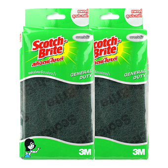 3M Scotch-Brite แผ่นขัดพร้อมฟองน้ำ 3.5x6 นิ้ว แพ็คคู่ (2 แพ็ค)