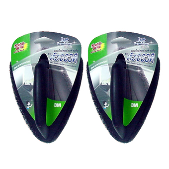 3M 3เอ็ม สก๊อตช์-ไบรต์ ใยขัดด้ามจับหัวเจ็ทสีดำ (1*12) - แพ็คคู่