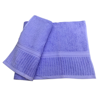 Tesco เทสโก้ ผ้าขนหนูลูกฟูก สีม่วงลาเวนเดอร์ 27x54