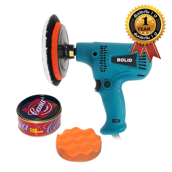 BOLID เครื่องขัดสีรถยนต์ ขนาด 6 นิ้ว พร้อมฟองน้ำและแว็กซ์ขัดสีรถ CANA เหมาะสำหรับขัดสี/ขัดเงารถยนต์