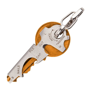 Moonar 8 in1 Multi Tool Key Outdoor Survival Stainless Steel Multifunction Tool Bottle Opener Screwdriver (Silver)