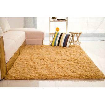 Shaggy Anti-skid Carpets Rugs Floor Mat/Cover 80x120cm (Khaki)