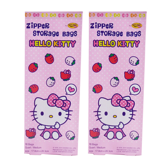 Kitchen Neat ถุงซิปลายคิตตี้ ขนาดกลาง 17.8X20.3 ซม. - 2 แพ็ค