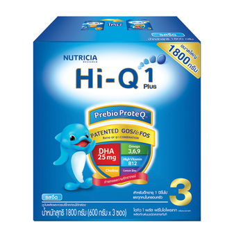 HI-Q ไฮคิว นมผง 1 พลัส พรีไบโอโพรเทก ช่วงวัยที่ 3 รสจืด 1800 กรัม