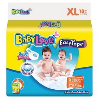 Baby Love ผ้าอ้อมเด็กแบบเทป ไซส์ XL 18 ชิ้น แพ็ค2
