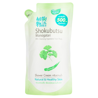 SHOKUBUTSU โชกุบุสซึครีมอาบน้ำรีฟิล ผิวขาว 500 มล.