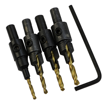 #6 #8 #10 #12 HSS Countersink Drill Bit Set Quick Change Hex Shank Screw Set of 4
