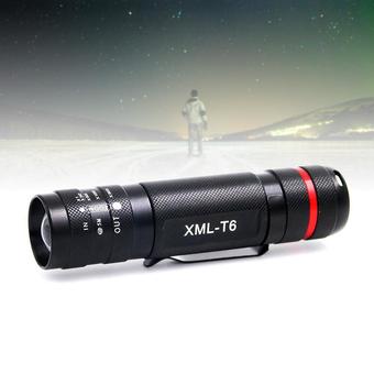 2500 Lumens 5 Modes CREE XML T6 LED 18650 Flashlight Torch Lamp Light Black