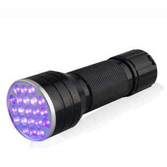 UV Ultra Violet 21 LED Flashlight Mini Blacklight Aluminum Torch Light Lamp NEW