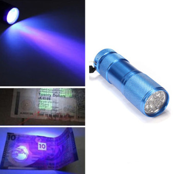 Blacklight Detection 9 UV Ultra Violet Mini Flashlight Torch blue - Intl