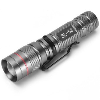 Yika 7W XPE 3-Mode LED 750LM Mini Zoomable Flashlight Torch (Silver)