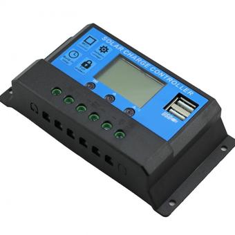 Y&amp;H 10A PWM Solar Charge Controller LCD Dual USB Output 5V Mobile Charger 12V 24 Auto Work Max 480W Input KLD1210