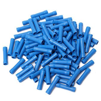 100Pcs Blue Insulated Butt Connector Electrical Crimp Terminal For 1.5-2.5mm2 Cable - Intl