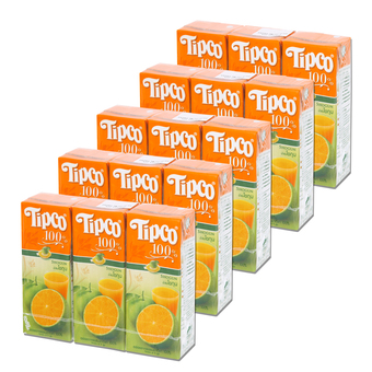 TIPCO ทิปโก้ น้ำส้มโชกุน 100% 200 มล. X 3 กล่อง (รวม 5 แพ็ค ทั้งหมด 15 กล่อง)