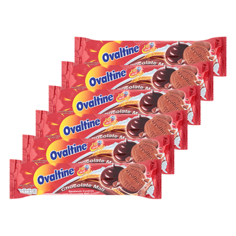 OVALTINE โอวัลติน คุกกี้สอดไส้ครีมช็อคโกแลตมอลต์ 135 กรัม (แพ็ค 6 ห่อ)