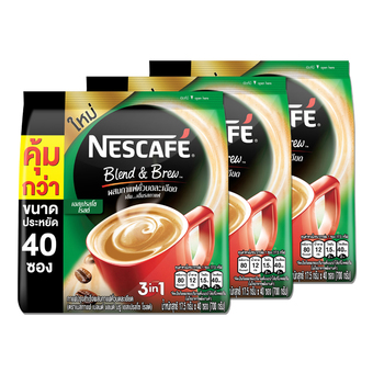 NESCAFE เนสกาแฟ กาแฟปรุงสำเร็จ เบลนด์แอนด์บลู เอสเปรสโซ 17.5กรัม X40 ซอง (แพ็ค 3 ห่อ)