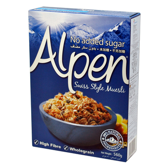 ALPEN อัลเพน มูสลี่ สูตรไม่มีน้ำตาล 560 กรัม