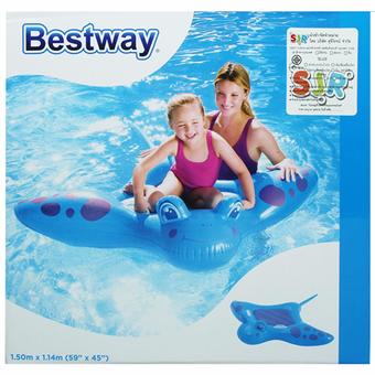 Bestway ของเล่นน้ำ แพปลากระเบนน่ารักเป่าลม สีฟ้า 41084-B