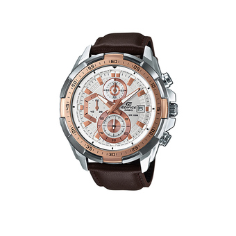 Casio Edifice นาฬิกาข้อมือชาย สายหนัง รุ่น EFR-539L-7AV - น้ำตาล