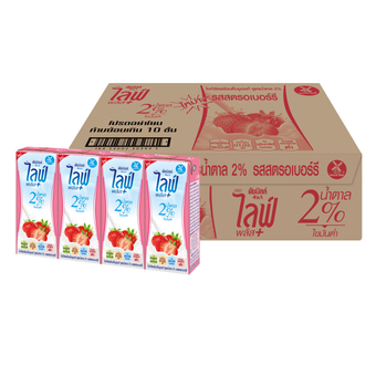 ขายยกลัง! DUTCH MILL ดัชมิลล์ โยเกิร์ตพร้อมดื่ม UHT 4 อิน 1 ไลฟ์พลัส สูตรน้ำตาล 2% รสสตรอเบอร์รี่ 180 มล. แพ็ค 4 กล่อง (รวม 12 แพ็ค ทั้งหมด 48 กล่อง)