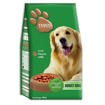 Tesco อาหารสุนัขโต ชนิดเม็ด รสตับ 10กก.