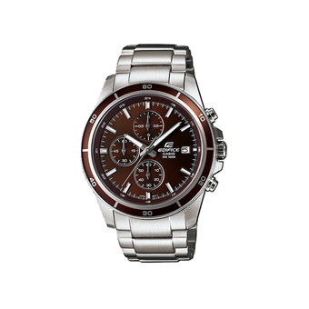 Casio Edifice นาฬิกาข้อมือผู้ชาย สายสแตนเลส รุ่น EFR-526D-5AVUDF - Silver/Brown