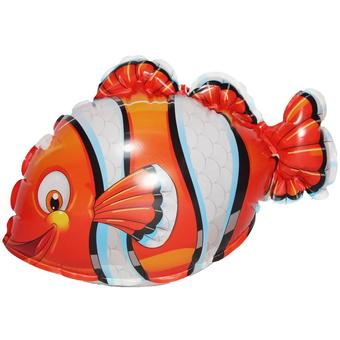 RWR TOY ของเล่นในอ่างน้ำ เป่าลมล้มลุก-ลอยน้ำสัตว์น่ารัก ปลาการ์ตูน สีส้ม KT3613-16-Fish-O