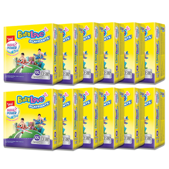 ขายยกลัง! BABYLOVE เพลย์แพ้นส์นาโนพลัส แบบธรรมดา ไซส์ XXL แพ็คละ 12 ชิ้น (ทั้งหมด 12 แพ็ค รวม 144 ชิ้น)
