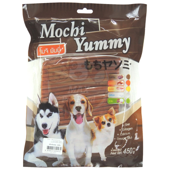 Mochi Yummy ขนมสำหรับสุนัข เส้นนิ่มกลม รสตับ 450g.