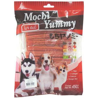 Mochi Yummy ขนมสำหรับสุนัข ขัดฟันนิ่ม รสเนื้อ 450g.