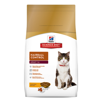 Hill’s Science Diet Feline Adult Hairball Control อาหารแมวชนิดเม็ดสูตรควบคุมปัญหาก้อนขนในแมวโต อายุ 1-6 ปี ขนาด2กก.