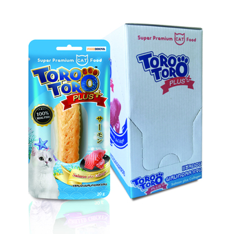 Toro Toro โทโร โทโร่ ขนมแมว แซลมอนผสมคอลลาเจน 20 g. x 12 ซอง