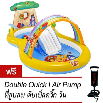 Intex สวนน้ำสไลเดอร์ หมีพูห์ รุ่น 57136 ฟรี ที่สูบลมดับเบิ้ลควิ๊ก วัน